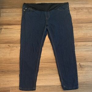 Oh! Mamma Dark Blue Maternity Jeggings with Black Waist Panel size 2XL